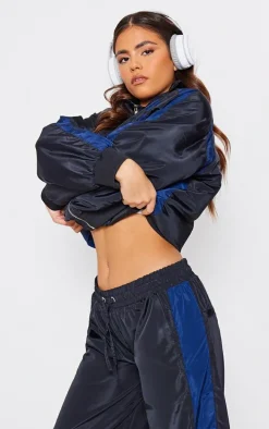 PLT SPORT Navy Shell Panel Tracksuit Sweatpants