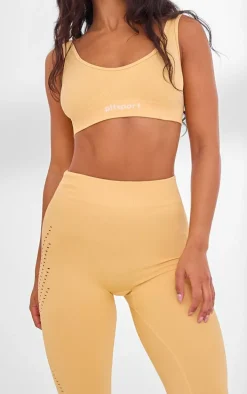PLT SPORT Peach Seamless Distressed Leggings