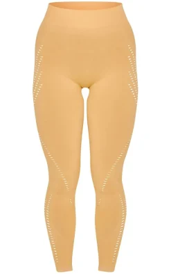 PLT SPORT Peach Seamless Distressed Leggings