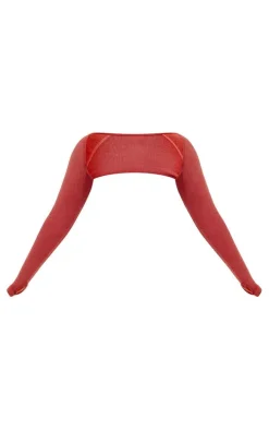 PLT SPORT Plus Rust Acid Wash Seamless Rib Yoga Shrug