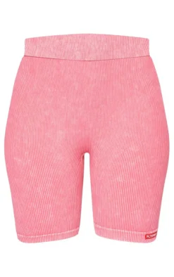 PLT SPORT Raspberry Acid Wash Seamless Booty Shorts