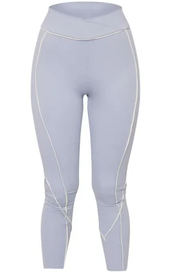 PLT SPORT Steel Blue Sculpt Contrast Gym Legging