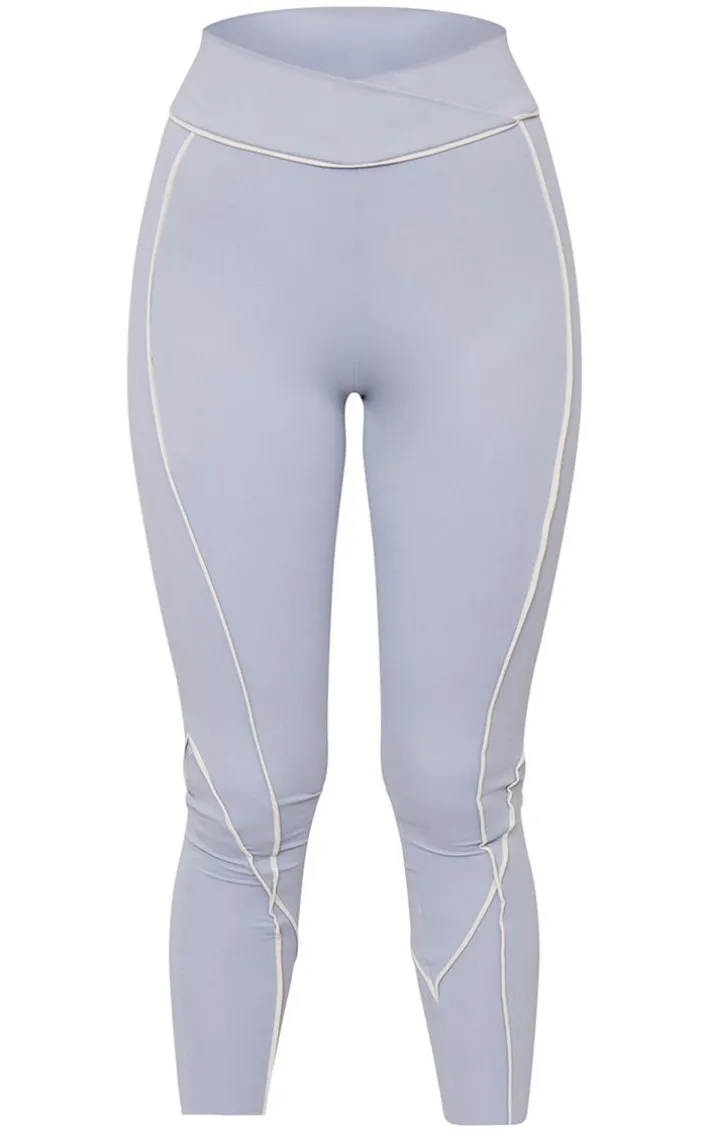 PLT SPORT Steel Blue Sculpt Contrast Gym Legging