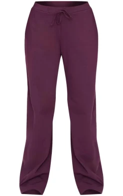 Plum Cotton Jersey Straight Leg Pants