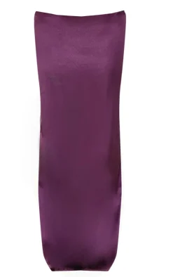 Plum Satin Maxi Skirt