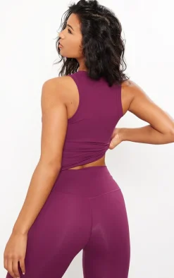 Plum Sculpt Longline Gym Racer Top