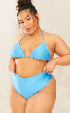 Plus Aqua Triangle Bikini Top