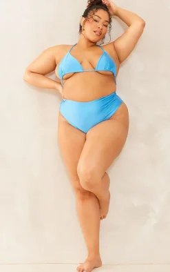 Plus Aqua Triangle Bikini Top