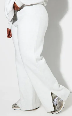 Plus Ash Grey Flared Split Hem Sweatpants