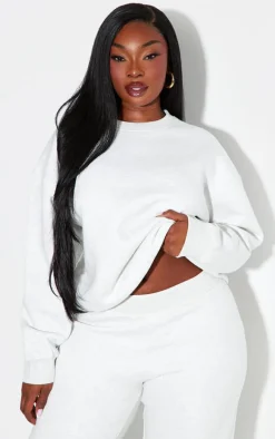 Plus Ash Grey Longline Oversized Sweatshirt