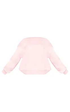 Plus Baby Pink Embossed Graphic Oversized Sweatshirt