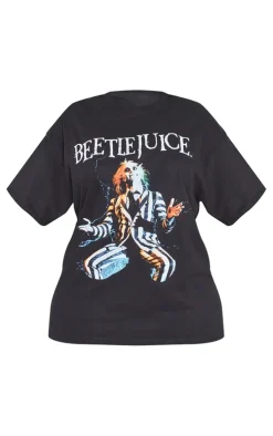 Plus Black Beetlejuice Print T Shirt