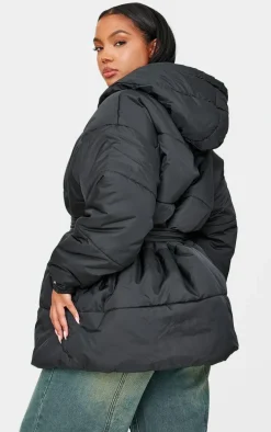 Plus Black Belted Puffer