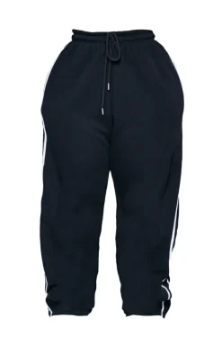Plus Black Double Sided Stripe Sweatpants