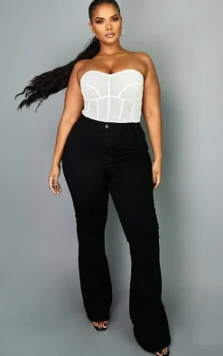 Plus Black Flare Denim Jeans