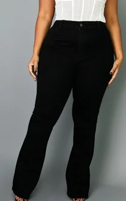 Plus Black Flare Denim Jeans