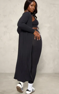 Plus Black Knitted 3 Piece Legging Set