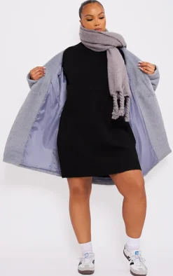 Plus Black Knitted Slouchy Sweater Dress