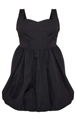 Plus Black Puffball Mini Dress