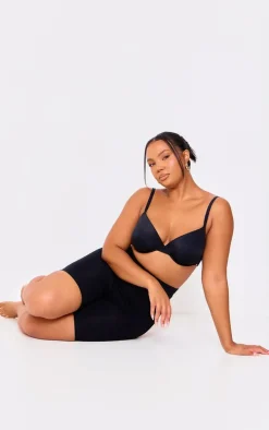 Plus Black Seamless High Waist Control Shapewear Shorts