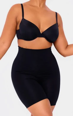 Plus Black Seamless High Waist Control Shapewear Shorts