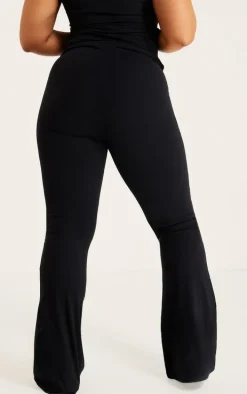 Plus Black Snatched Sculpt Foldover Pants