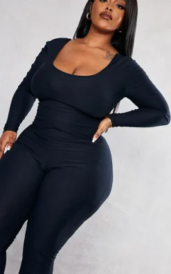 Plus Black Soft Touch Scoop Neck Jumpsuit