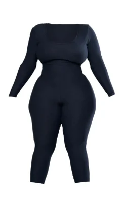 Plus Black Soft Touch Scoop Neck Jumpsuit