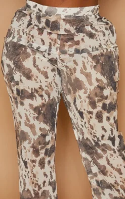 Plus Brown Cow Print Beach Flares