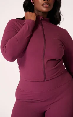 Plus Burgundy Basic Sculpt Jacket