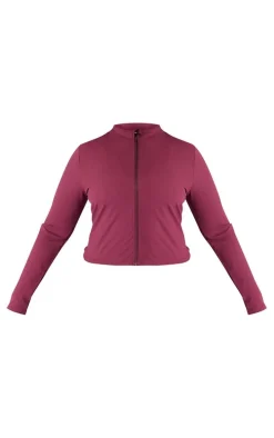 Plus Burgundy Basic Sculpt Jacket