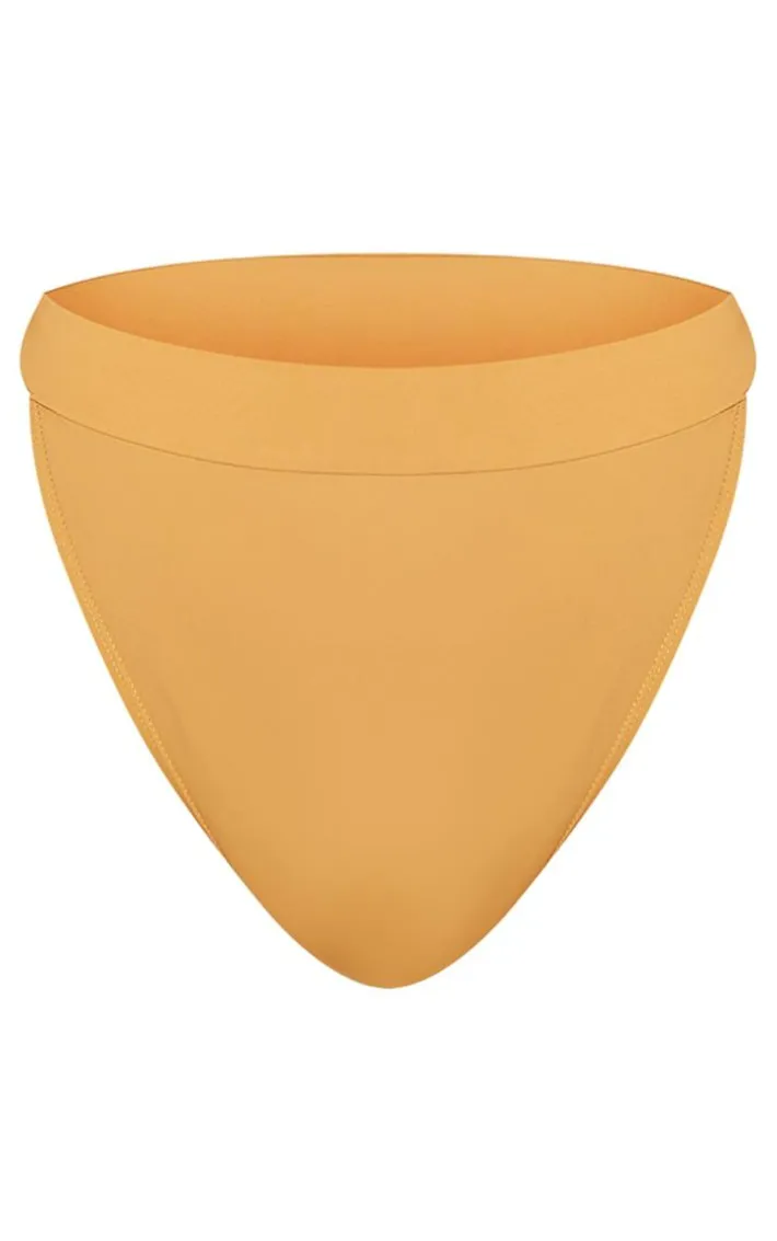 Plus Camel High Leg Bikini Bottoms