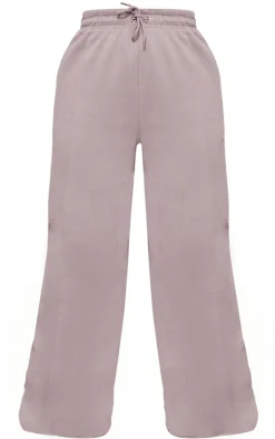 Plus Charcoal Mid Rise Seam Detail Straight Leg Sweatpants