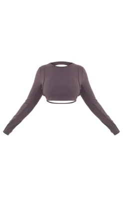 Plus Charcoal Sculpt Seam Detail Gym Top