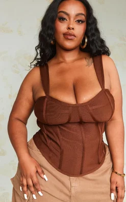 Plus Chocolate Bandage Corset