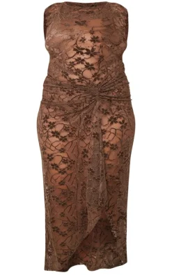 Plus Chocolate Lace Midaxi Dress