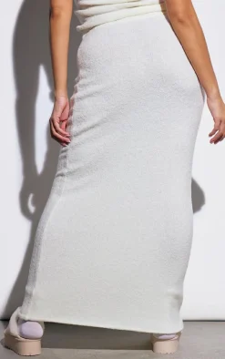Plus Cream Brushed Knitted Maxi Skirt