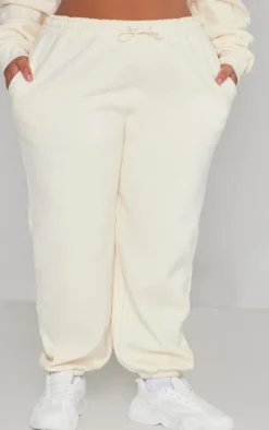 Plus Cream Casual Sweat Sweatpants