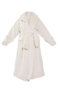 Plus Cream Faux Fur Maxi Coat