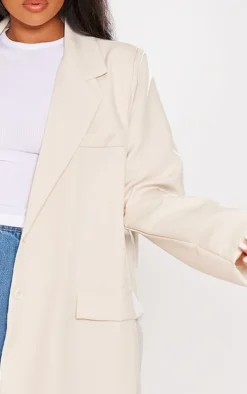 Plus Cream Oversized Structured Blazer
