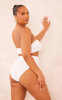 Plus Cream Starfish Trim Crinkle Bikini Top