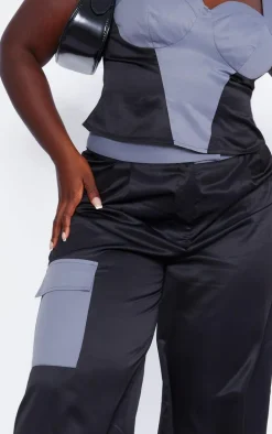 Plus Dark Grey Panelling Detail Corset