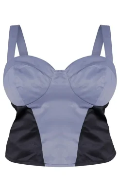 Plus Dark Grey Panelling Detail Corset