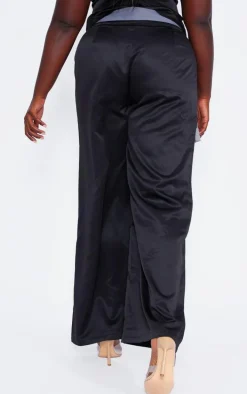 Plus Dark Grey Pocket Detail Tailored Cargo Pants