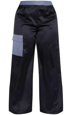 Plus Dark Grey Pocket Detail Tailored Cargo Pants