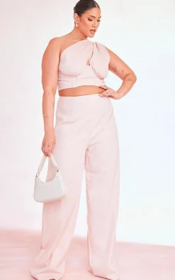 Plus Dusty Pink One Shoulder Corset Top