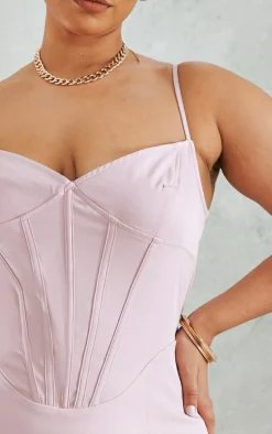Plus Dusty Pink Strap Detail Bodycon Dress