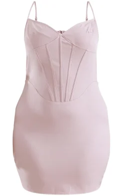 Plus Dusty Pink Strap Detail Bodycon Dress
