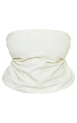 Plus Ecru Contrast Stretch Denim Corset Top