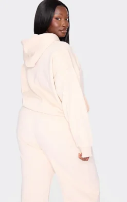Plus Ecru Premium Basic Oversized Hoodie